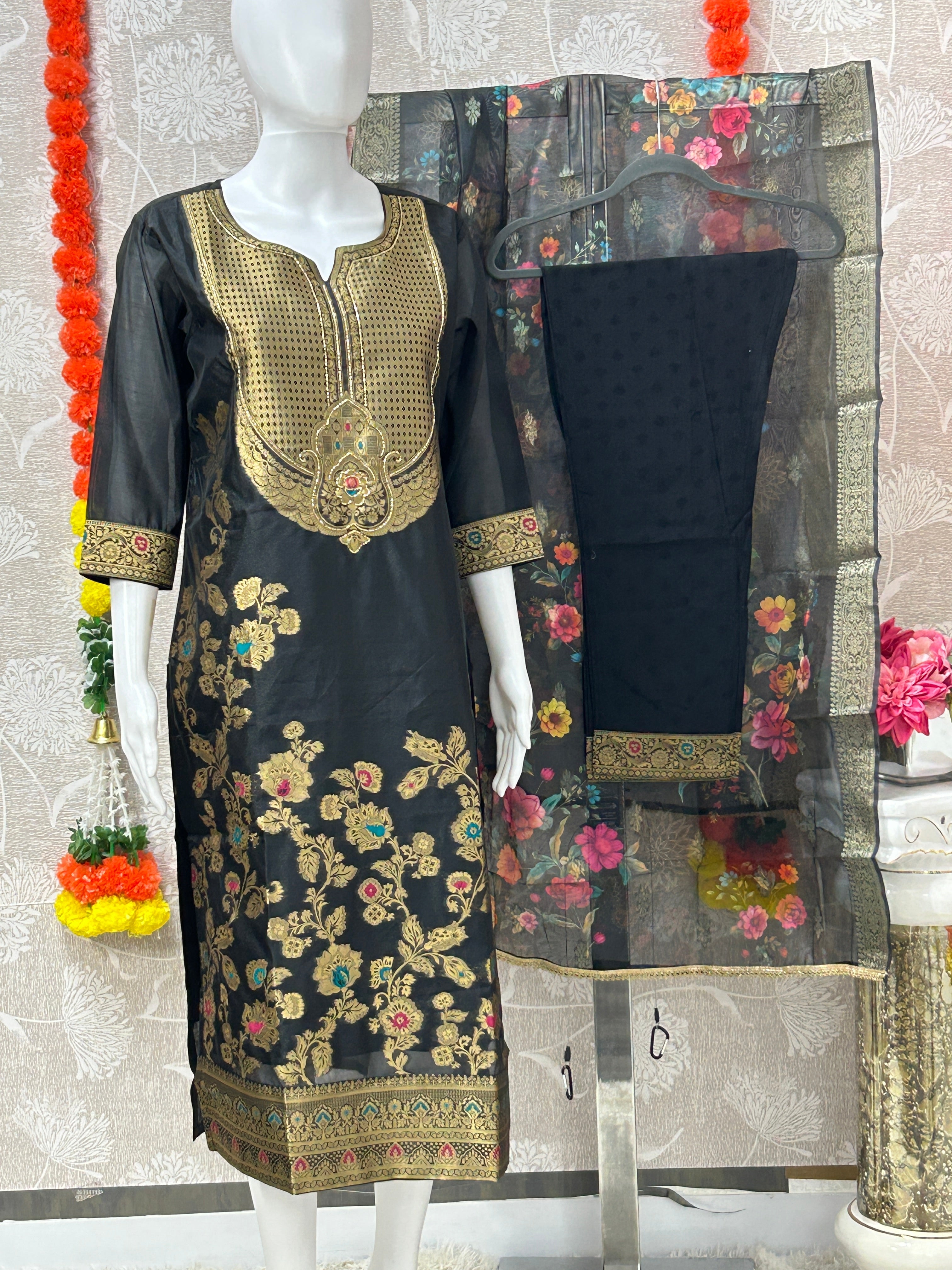 Banarasi silk salwar suit