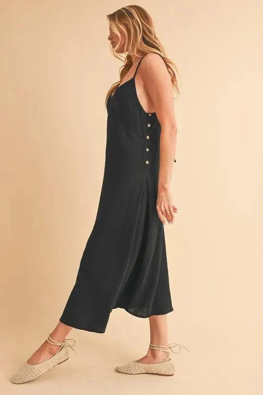 Aemi+Co Side Button Midi Cami Dress