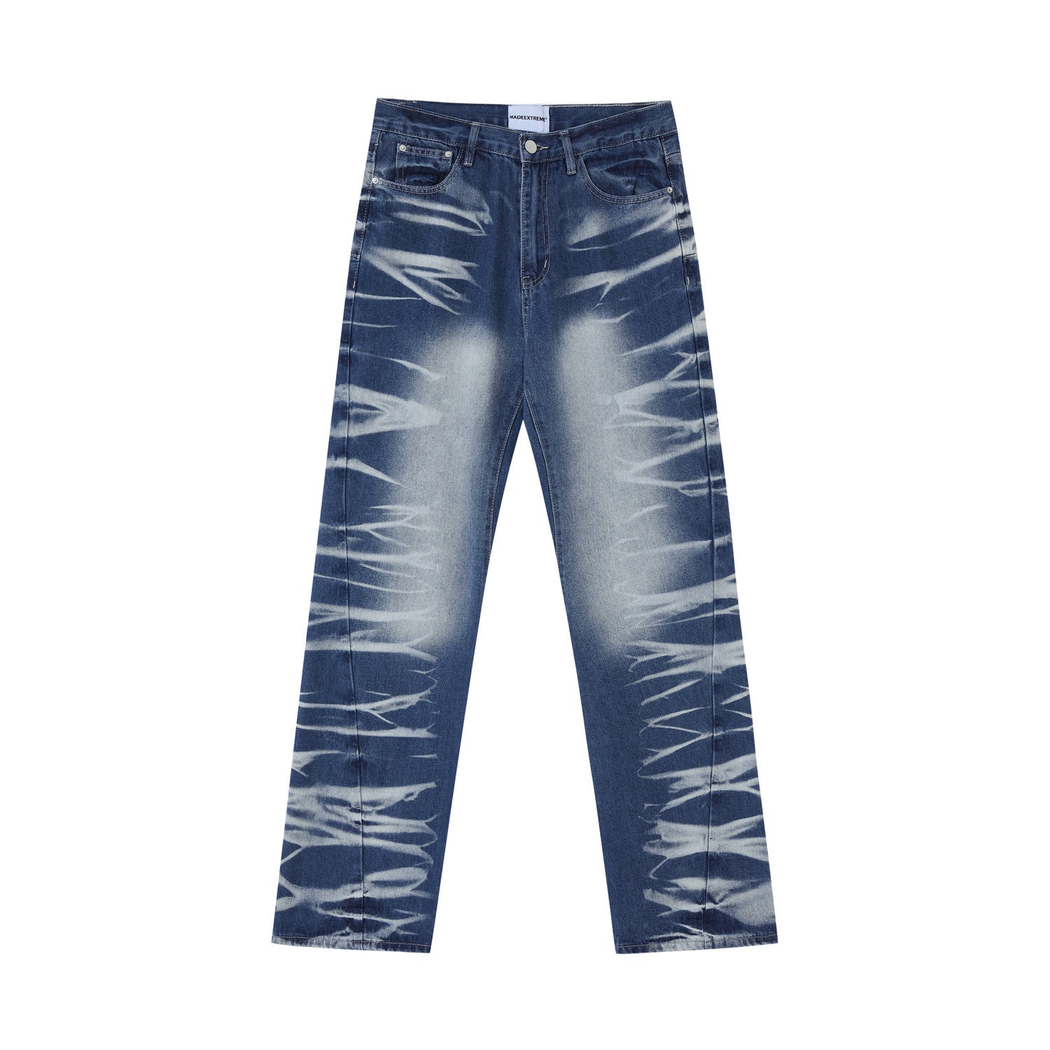 Avant-garde Street Washed Corrugated Straight Jeans Men And Women
