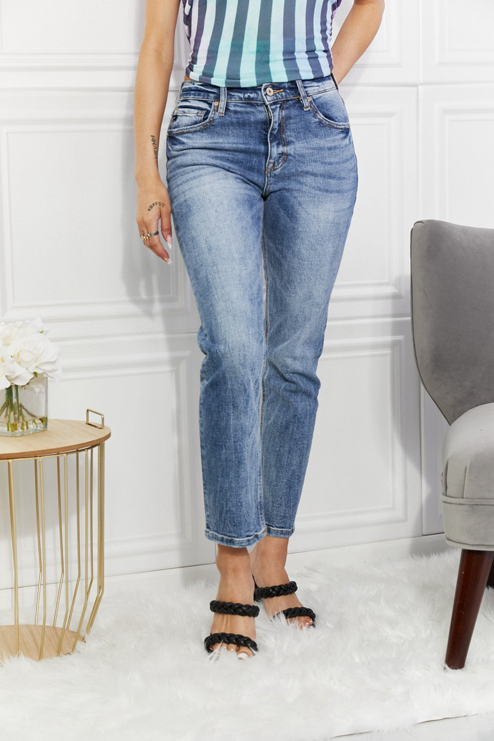 Amara High Rise Slim Straight Jeans Plus Size