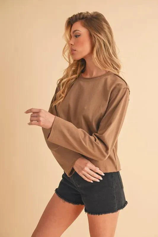 Aemi+Co Round Neck Long Sleeve T-Shirt