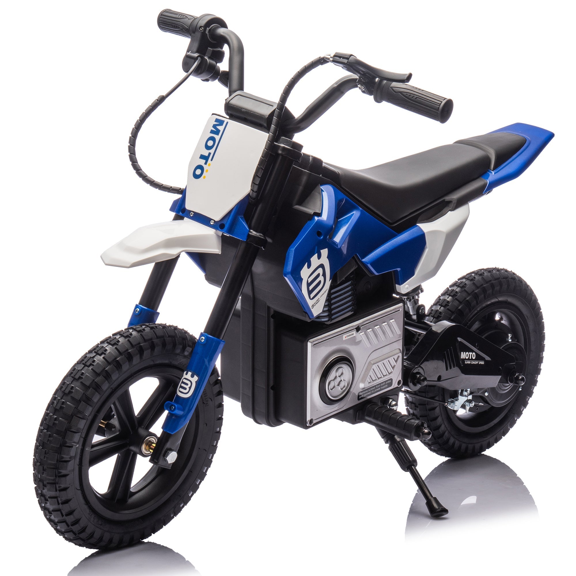 24V Kids Ride On Electric Toy Motocross Motorcycle,200W High Speed Hub Motor,Rear wheel shock absorber,Adjustable speed,LED breath lamp,Bluetooth,Music,Horn,Speeds 3.11-9.32MPH For Kids Aged 5-15.