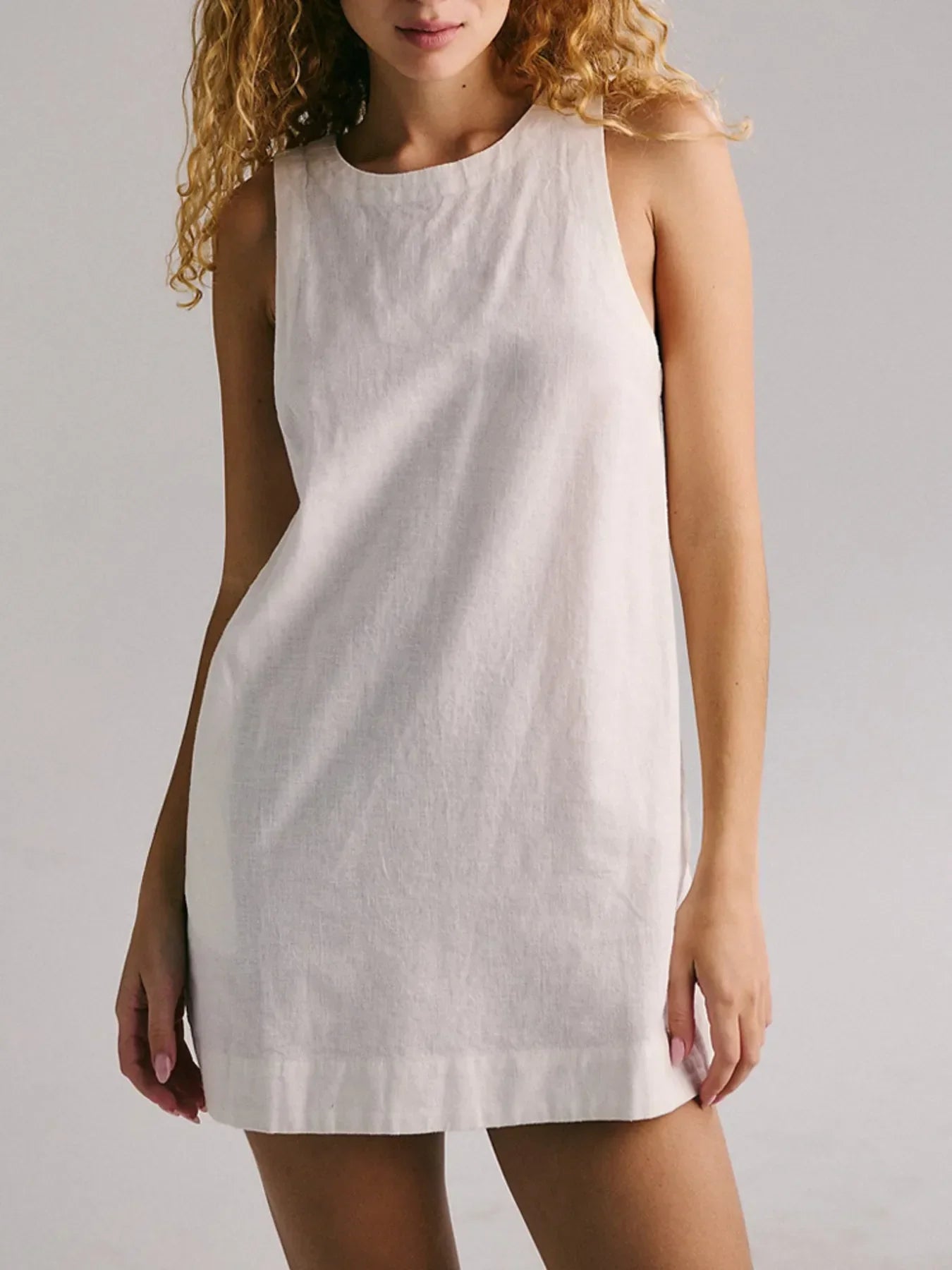 Backless Sleeveless Denim Mini Dress