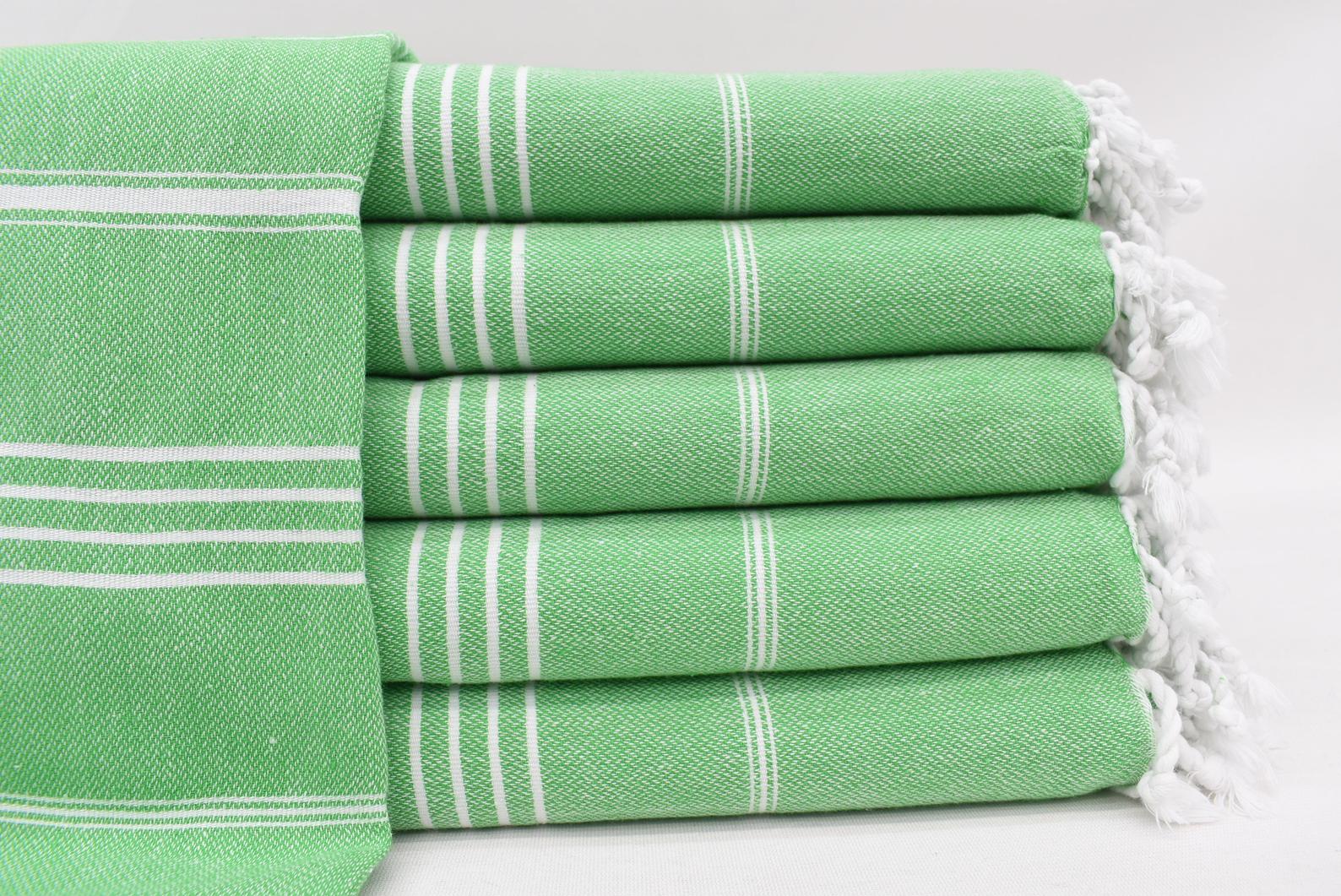 Basiclayersca Monaco Green Turkish Towel 100 Percent Natural