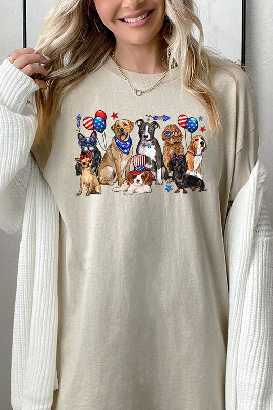 4th of July Dogs Graphic Plus Heavy Cotton Tee