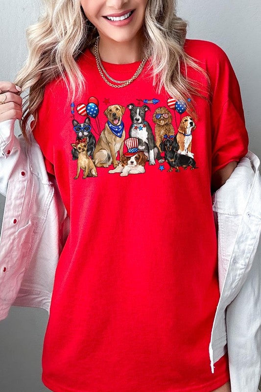 4th of July Dogs Graphic Plus Heavy Cotton Tee