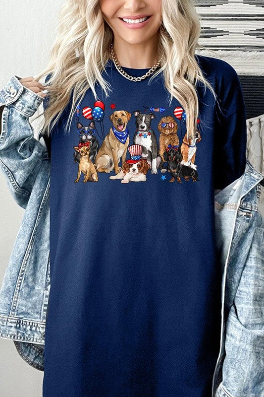 4th of July Dogs Graphic Plus Heavy Cotton Tee