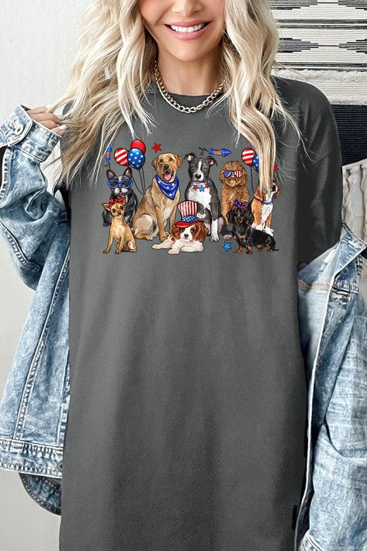 4th of July Dogs Graphic Plus Heavy Cotton Tee