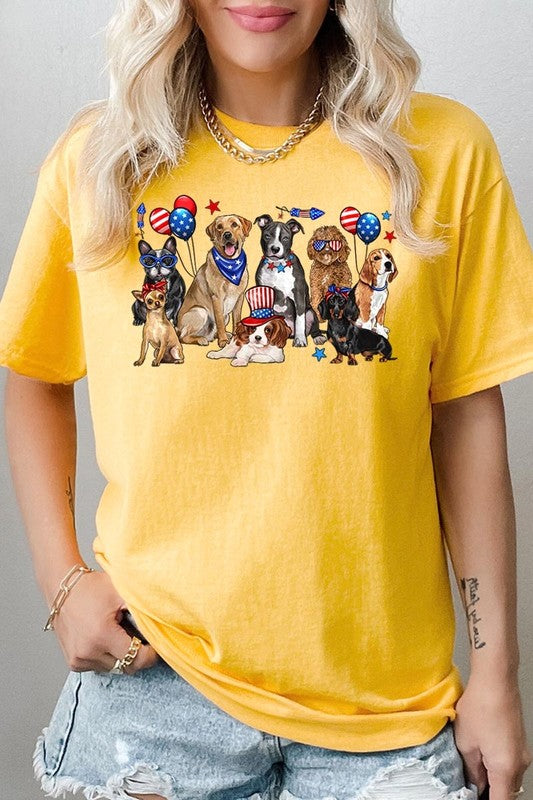 4th of July Dogs Graphic Plus Heavy Cotton Tee