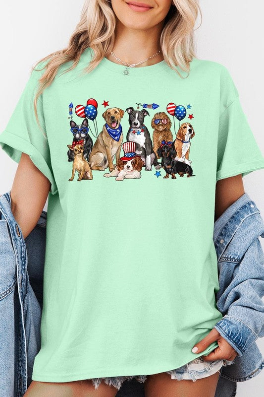 4th of July Dogs Graphic Plus Heavy Cotton Tee