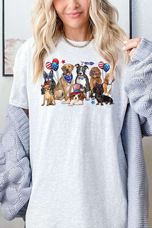 4th of July Dogs Graphic Plus Heavy Cotton Tee