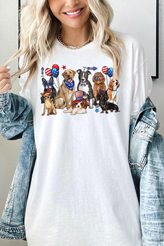 4th of July Dogs Graphic Plus Heavy Cotton Tee