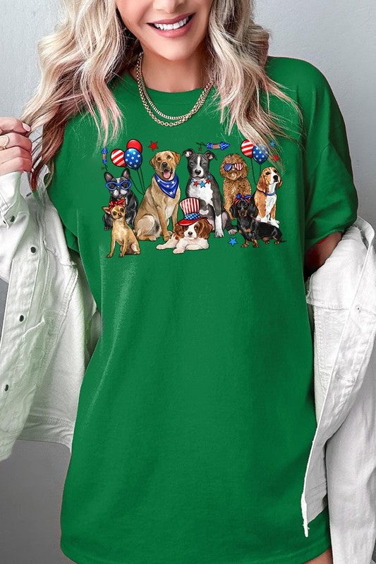 4th of July Dogs Graphic Plus Heavy Cotton Tee