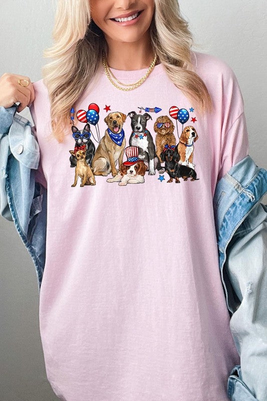 4th of July Dogs Graphic Plus Heavy Cotton Tee