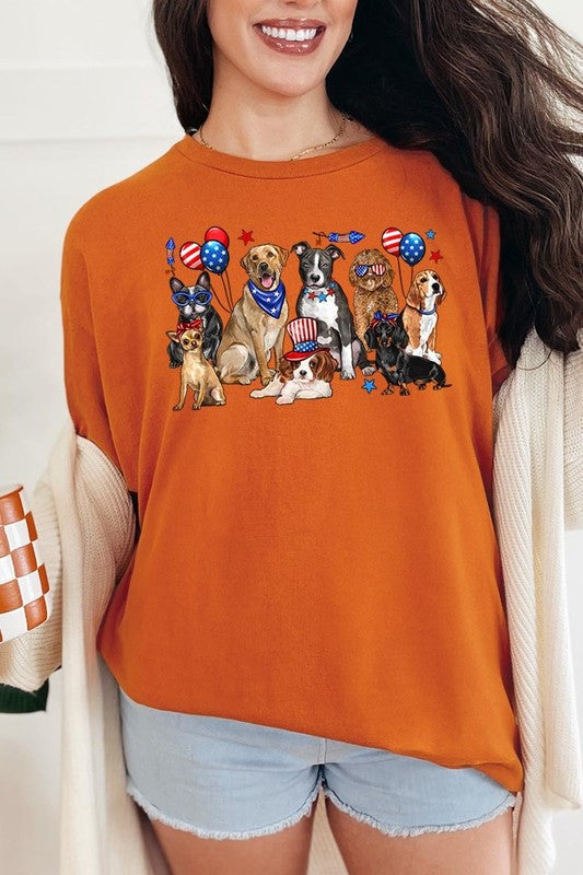 4th of July Dogs Graphic Plus Heavy Cotton Tee