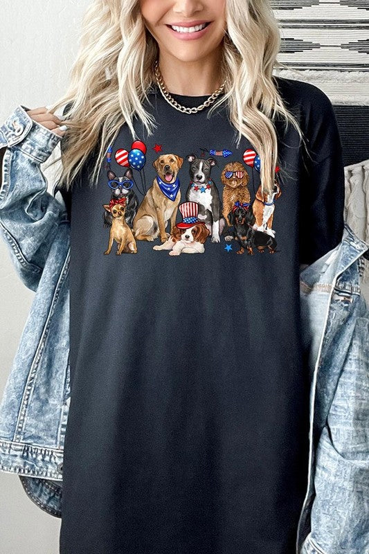4th of July Dogs Graphic Plus Heavy Cotton Tee