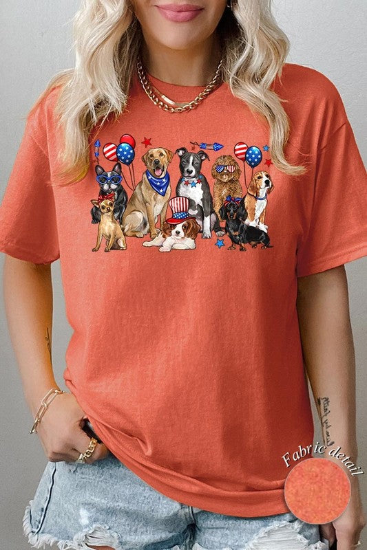 4th of July Dogs Graphic Plus Heavy Cotton Tee