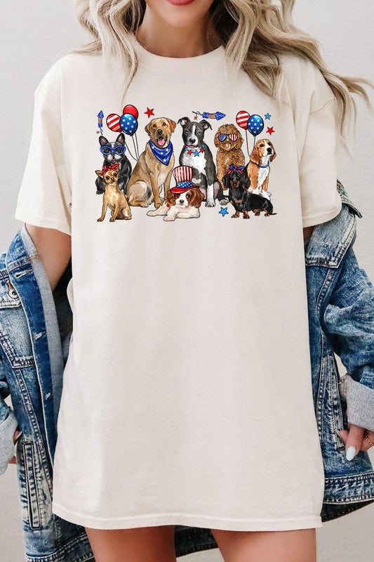 4th of July Dogs Graphic Plus Heavy Cotton Tee