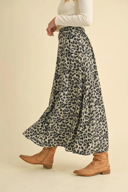 Aemi+Co Leopard Midi Skirt