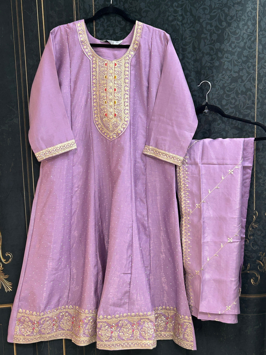 Anarkali party wear dress : Violet