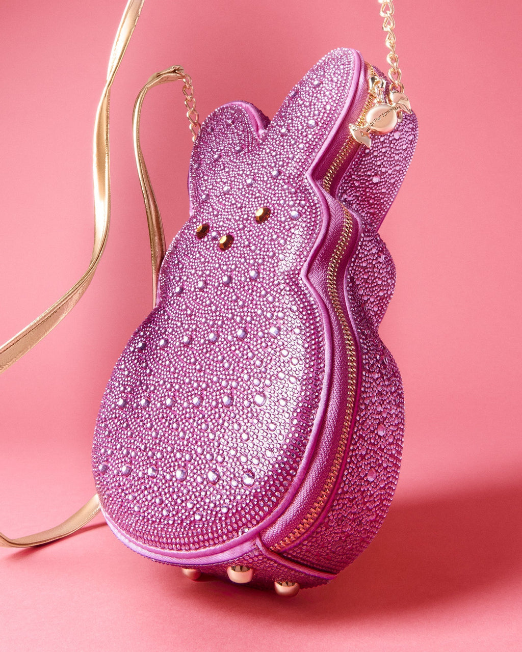 Betsey Johnson Peeps Rhinestone Bunny Crossbody Pink