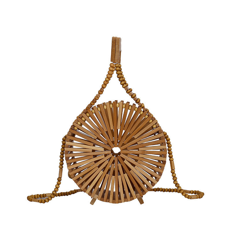 Bamboo Woven Lady's Small Round Bag