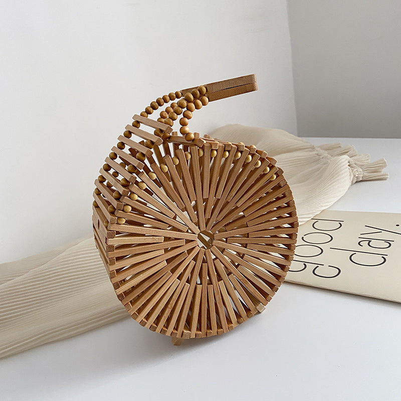 Bamboo Woven Lady's Small Round Bag