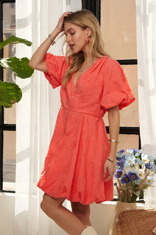 ADORA Puff Sleeve Floral Dress