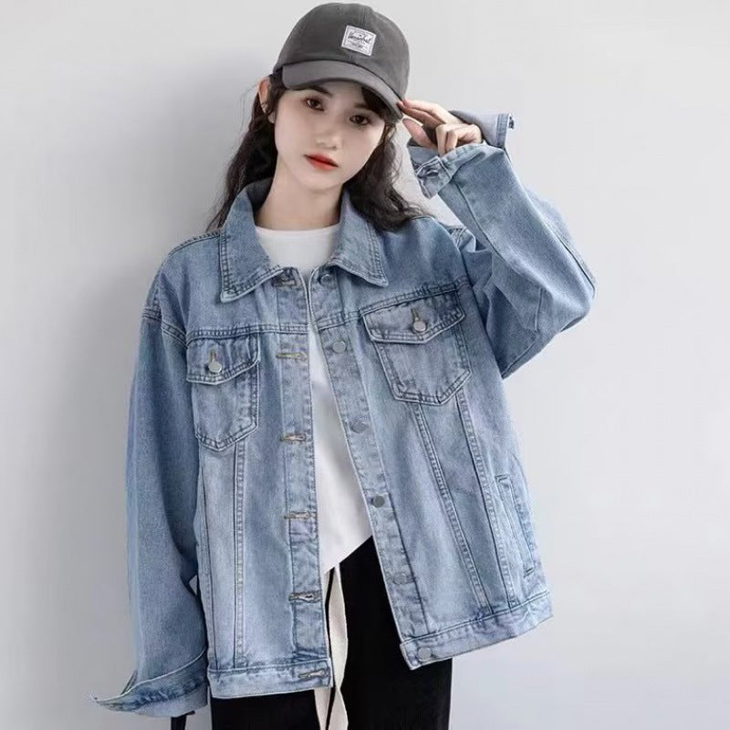 Autumn New Blue Color Denim Coat For Women