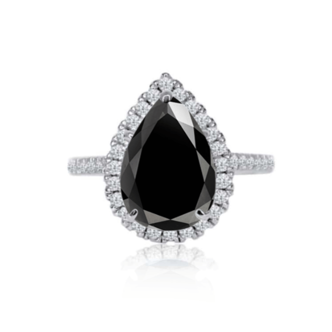 2.0ct Pear Cut Moissanite Diamond Engagement Ring