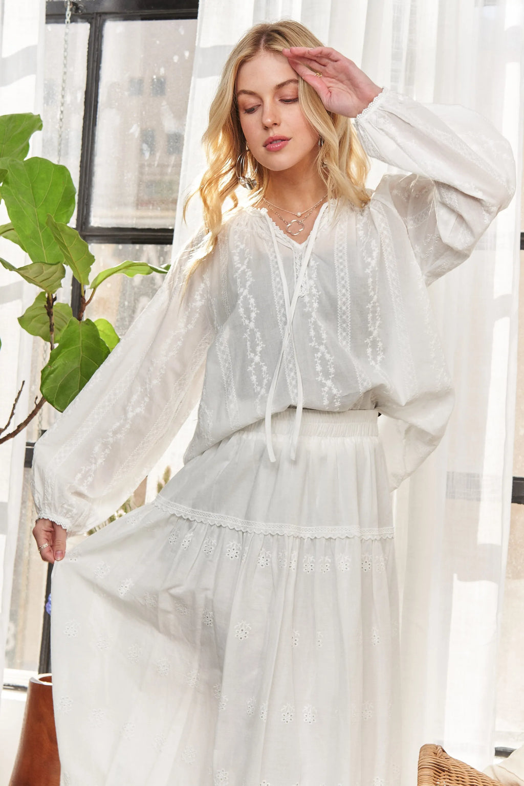 ADORA Cotton Peasant Top