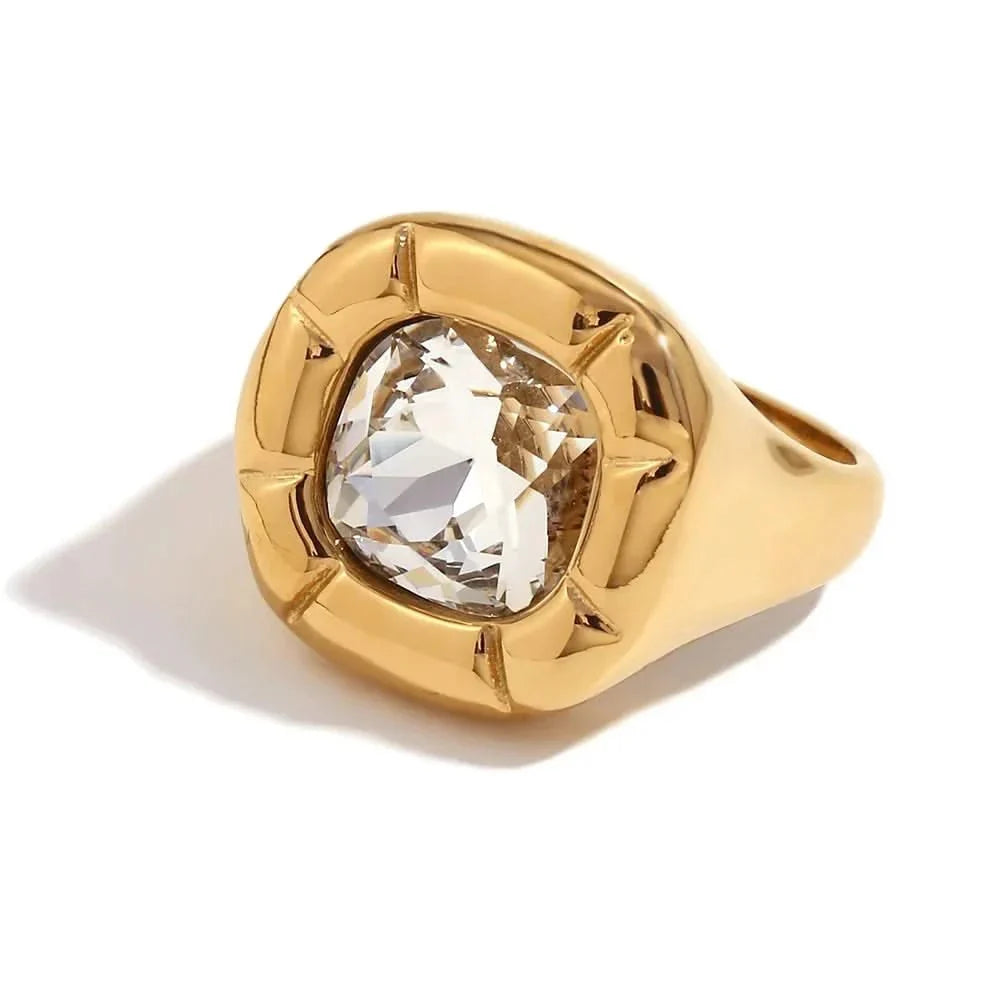 18K Gold Plated Birthstone Zircon Ring
