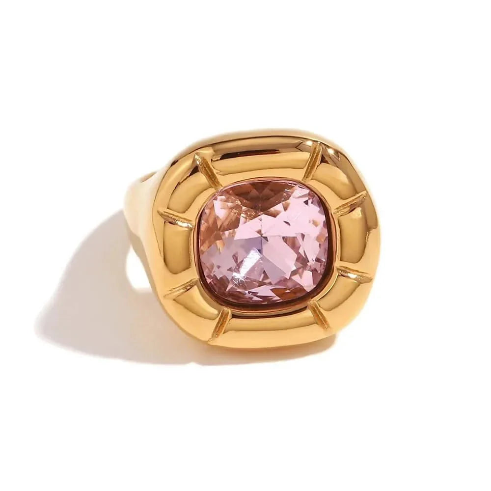 18K Gold Plated Birthstone Zircon Ring