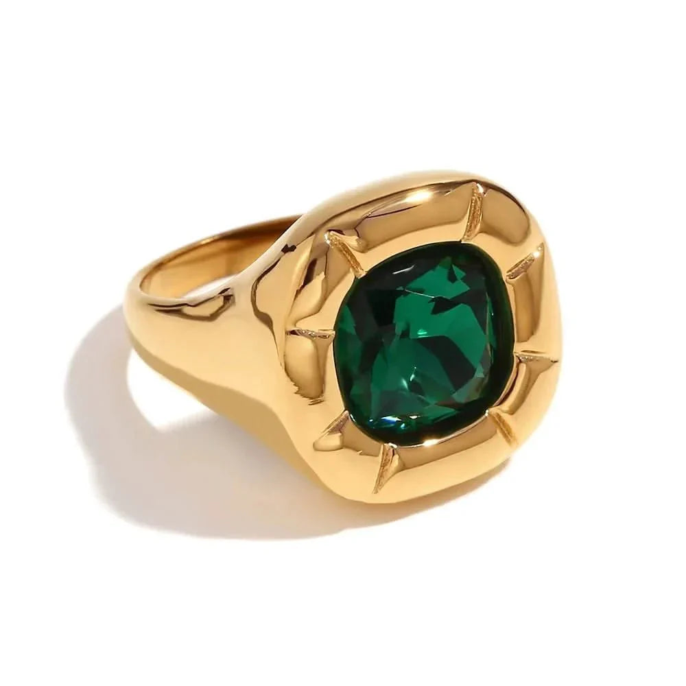 18K Gold Plated Birthstone Zircon Ring