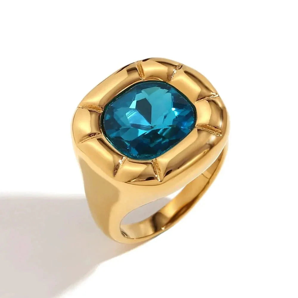 18K Gold Plated Birthstone Zircon Ring