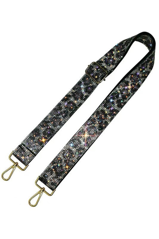 1.5 Inches Leopard Rhinestone Guitar Strap