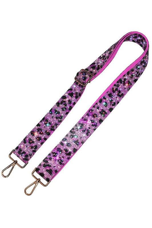 1.5 Inches Leopard Rhinestone Guitar Strap