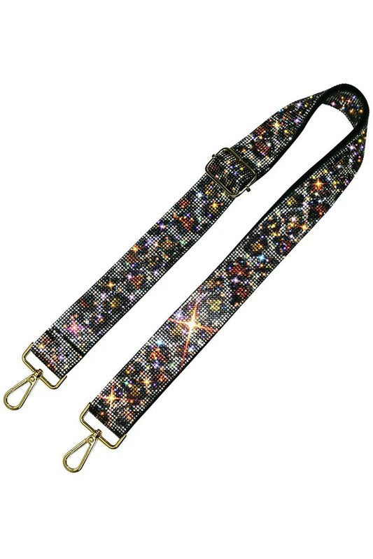1.5 Inches Leopard Rhinestone Guitar Strap