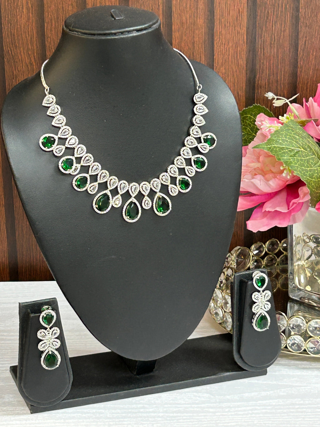 AD necklace set : green