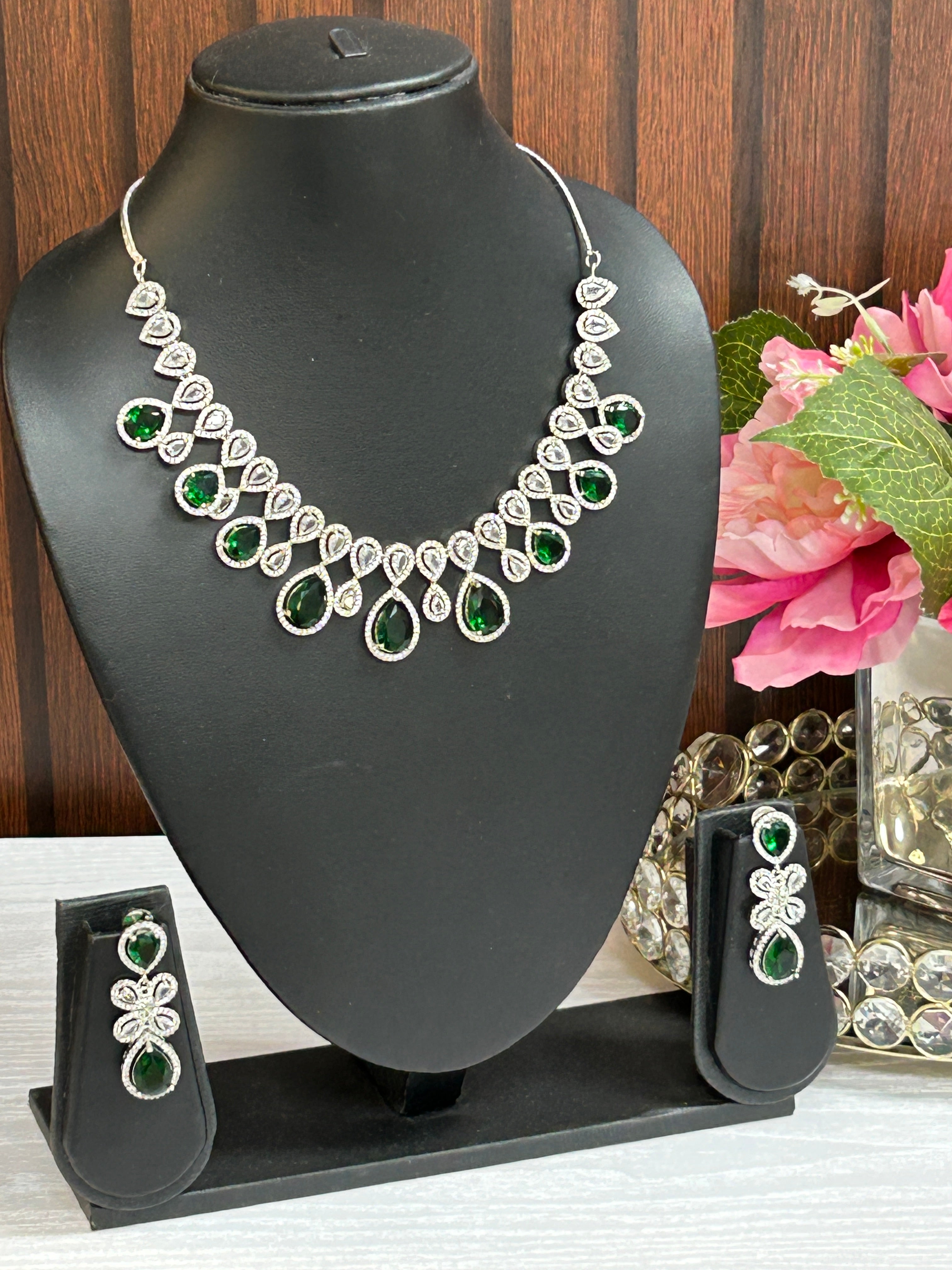 AD necklace set : green