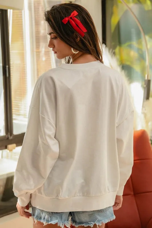 Baseballs Strikeout Patches French Terry Sweatshirt