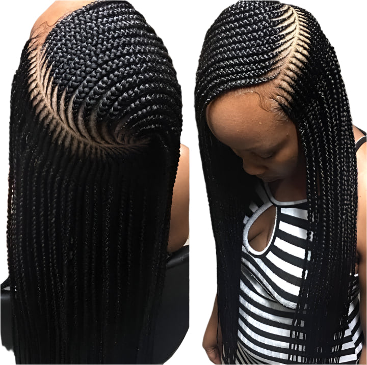 36" Larger Box Twist Braids Wig | Full Lace Frontal | Side Part | Knotless | Kanekalon