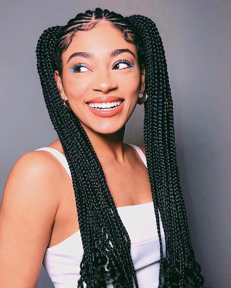 36" Knotless Cornrow Braided Wig | Full Lace | Box Braids | Synthetic Braiding Hair | Black Women