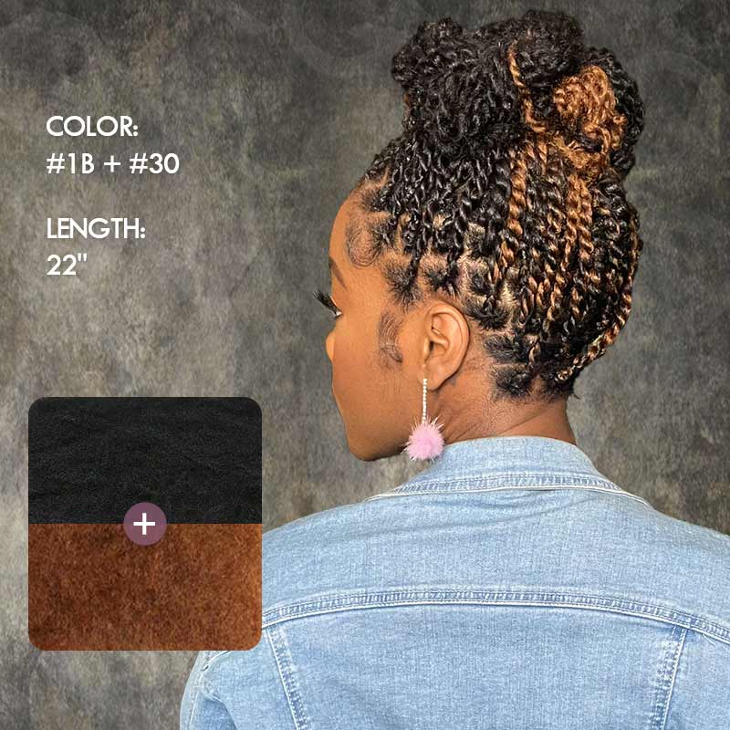 Afro Kinky Bulk Braiding Hair Extensions | 100% Human Hair | Lightweight & Natural Colors | 50g/Pack