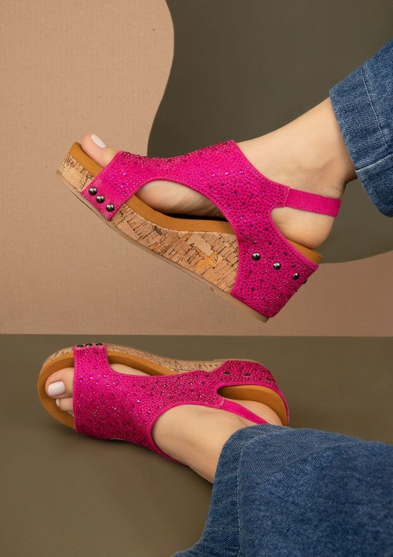 Barbara Rhinestone Covered Wedges