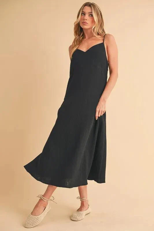 Aemi+Co Side Button Midi Cami Dress