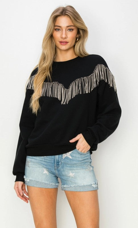 Artemis Vintage Western Tassel Sweater