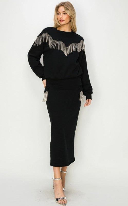 Artemis Vintage Western Tassel Sweater