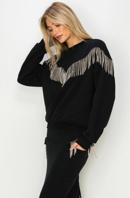Artemis Vintage Western Tassel Sweater