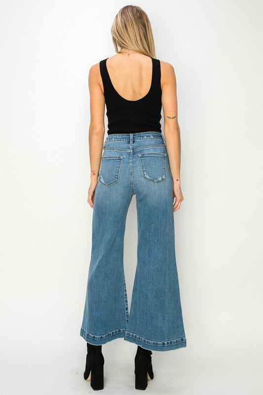 Artemis Vintage High Rise Cropped Palazzo Jeans
